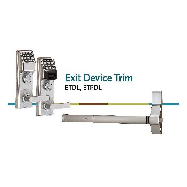 Trilogy Exit Trim with Straight Lever for VD99 Satin Chrome Finish